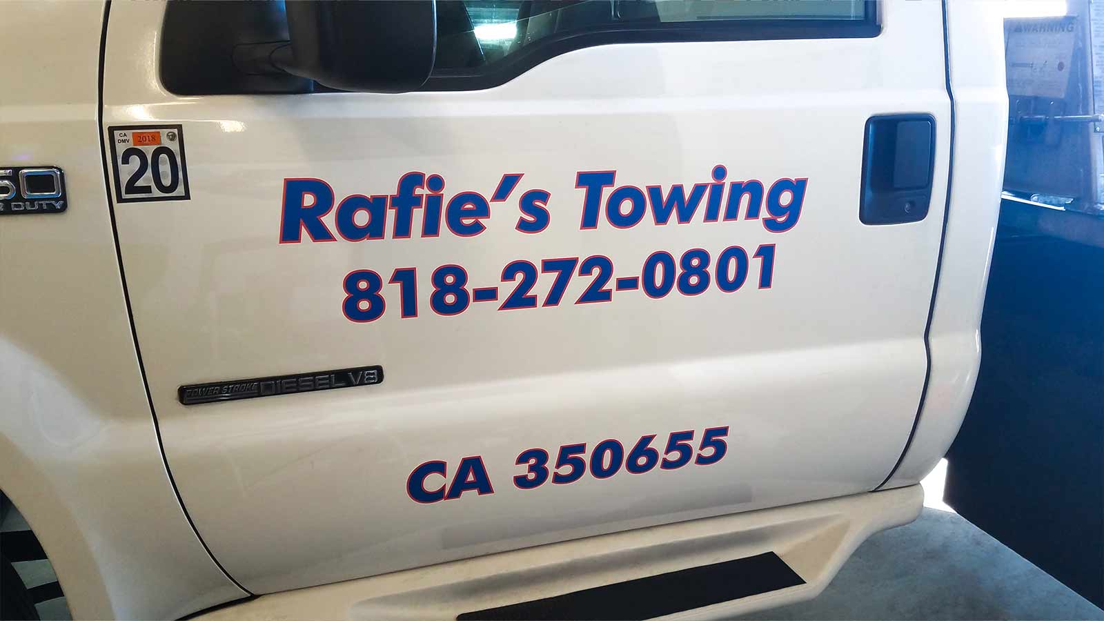 rafies towing vinyl truck lettering