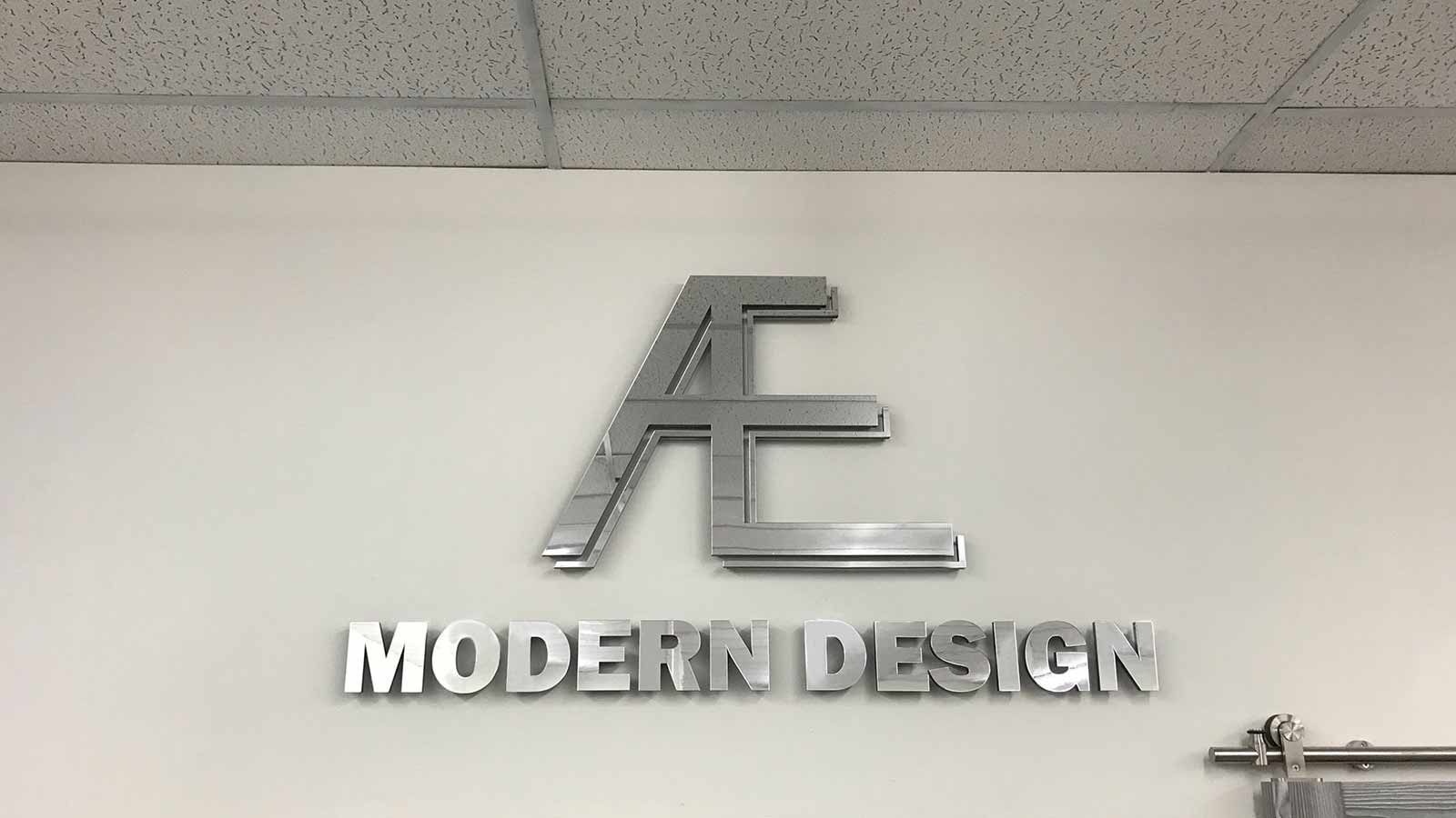 reco modern project office 3d sign