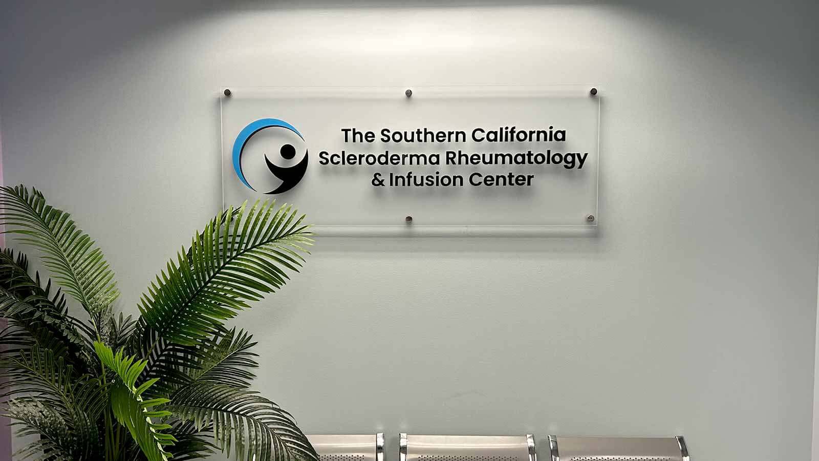 scleroderma rheumatology and infusion ctr lobby sign on wall