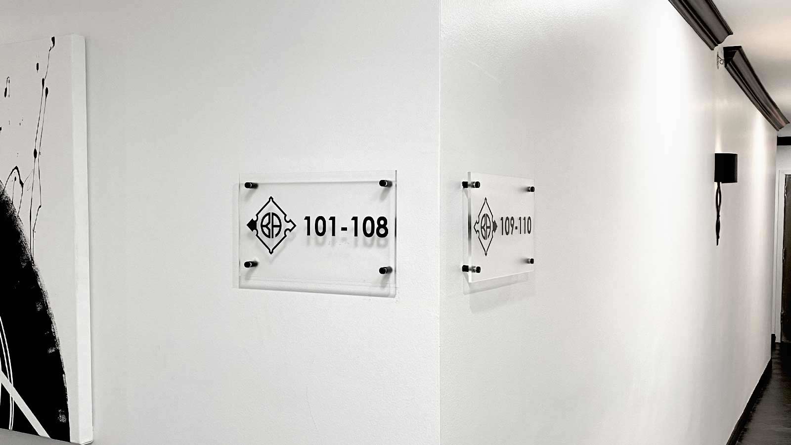 wall mounted room number acrylic signs