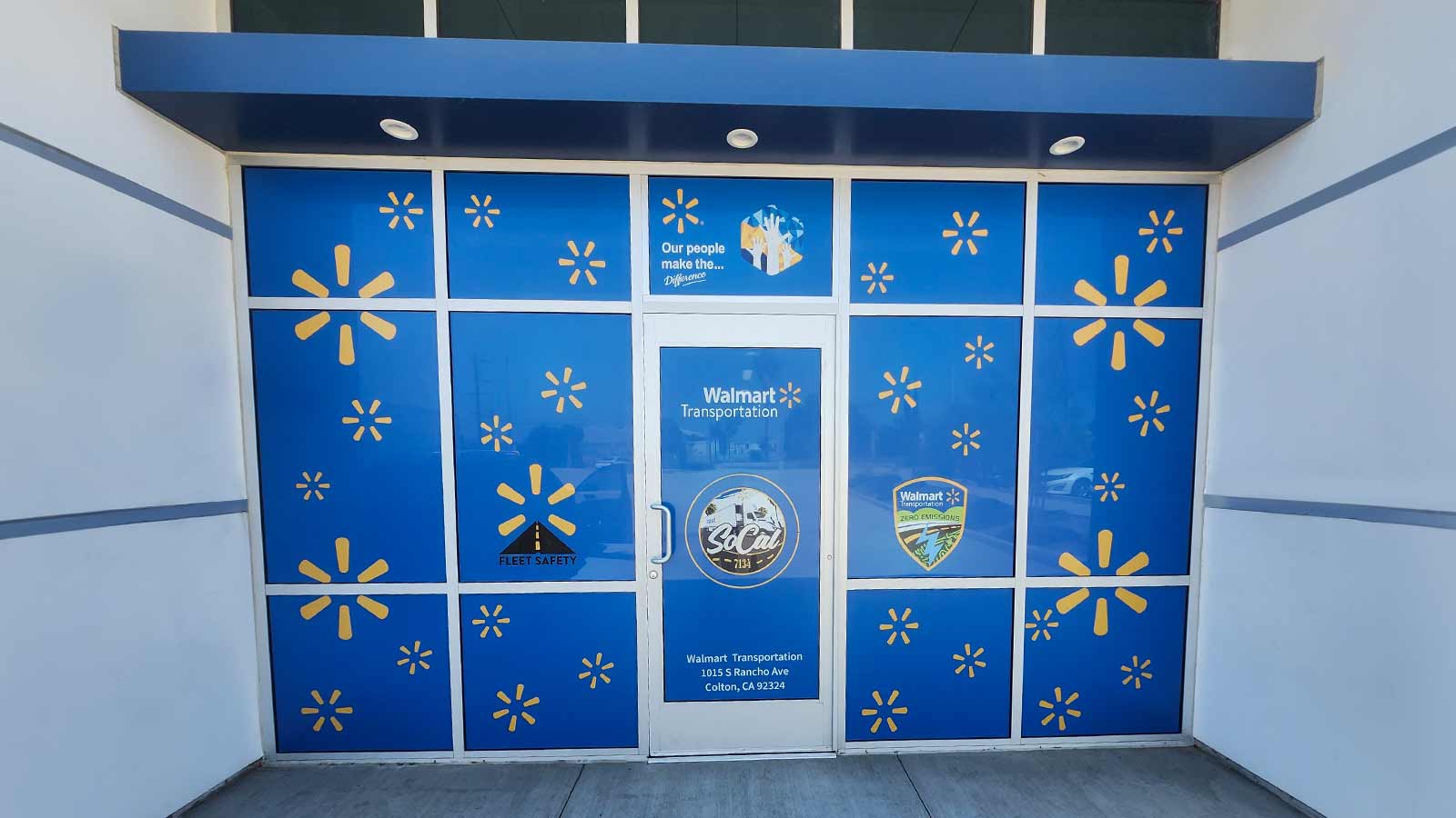 walmart window decals attached to the outer windows