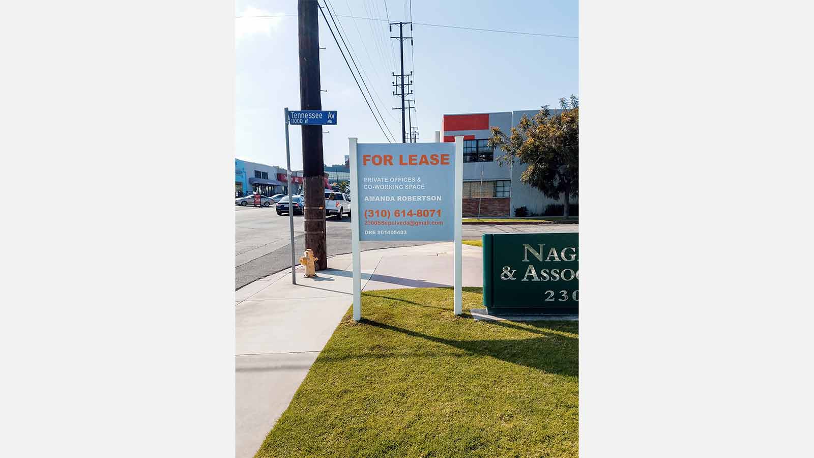 amanda robertson wooden for lease sign