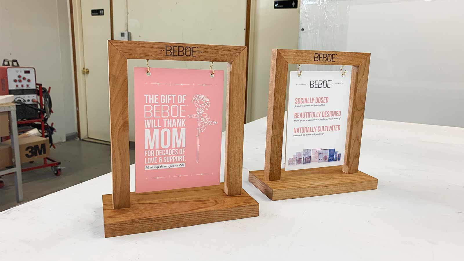 beboe wooden tabletop signs