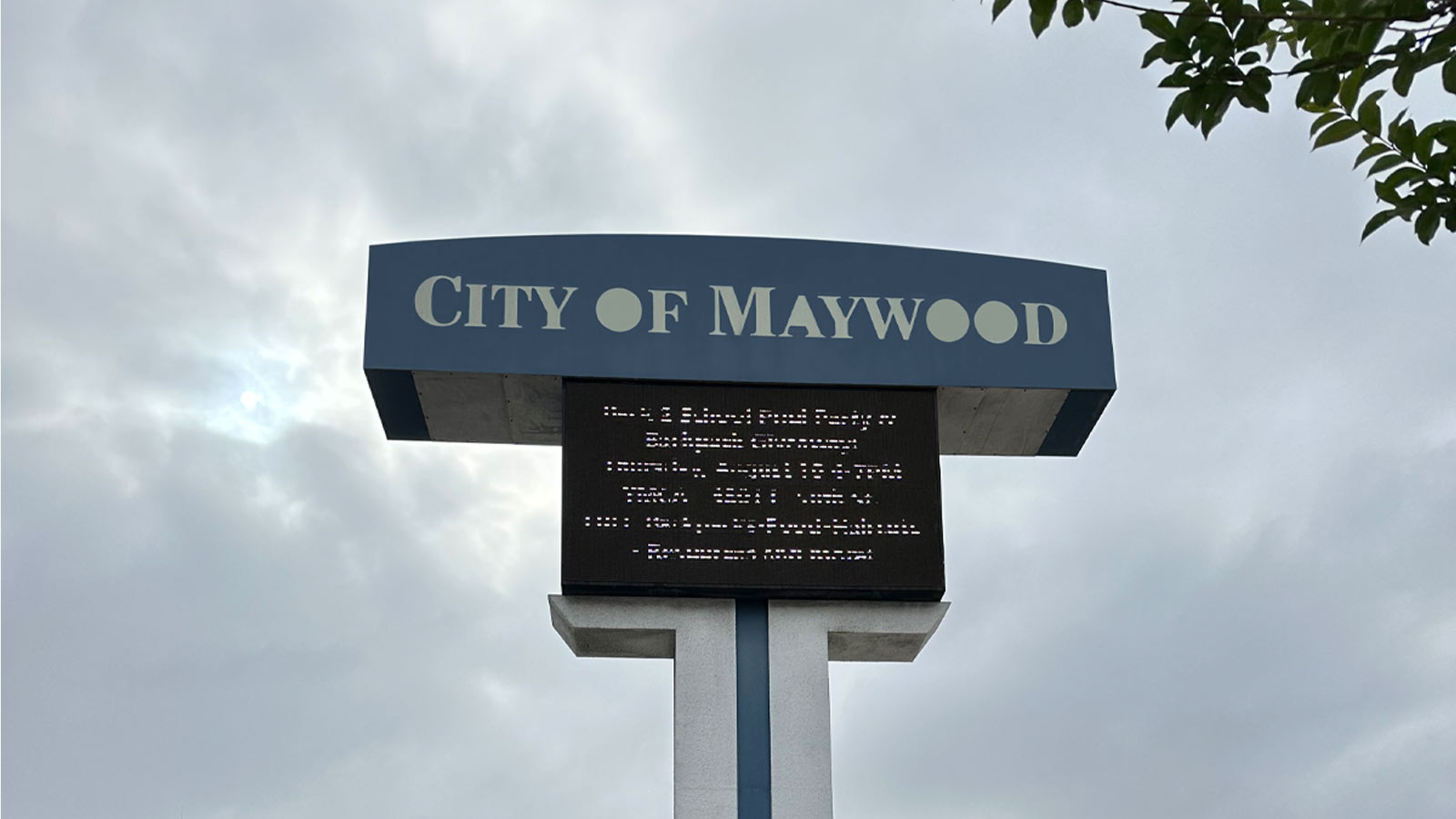 city of maywood led display installation outdoors