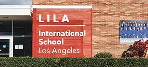 Lila International School aluminum stand by Front Signs sign making company operating US-Wide"