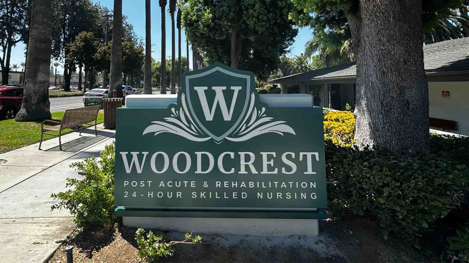 woodcrest free-standing sign installed outdoors