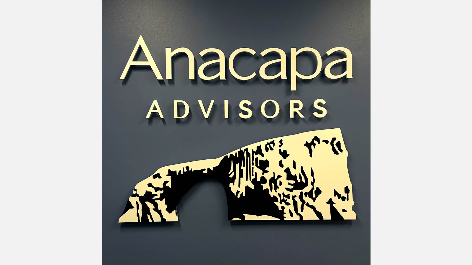 ancapa advisors acrylic design attached to the interior wall